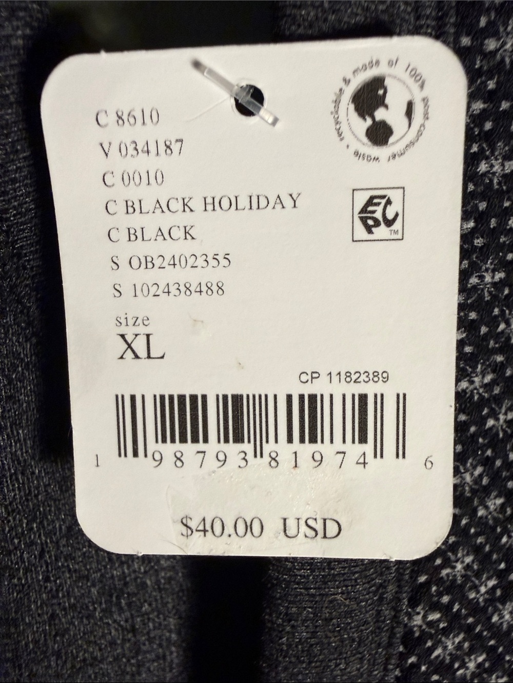 FP Movement by Free People Jacquard Racerback Crop Cami in Black Holiday NWT - Picture 13 of 13